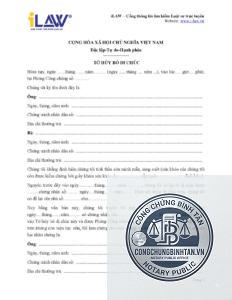 mẫu đơn hủy di chúc