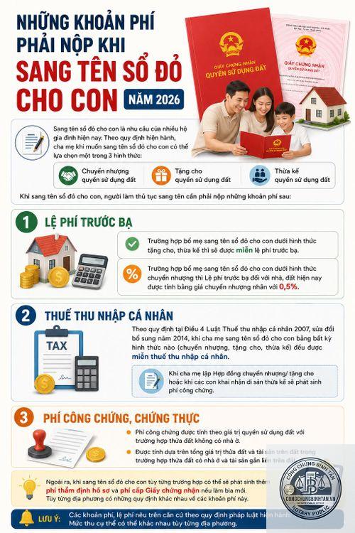 phí khai nhận di sản và sang tên sổ đỏ