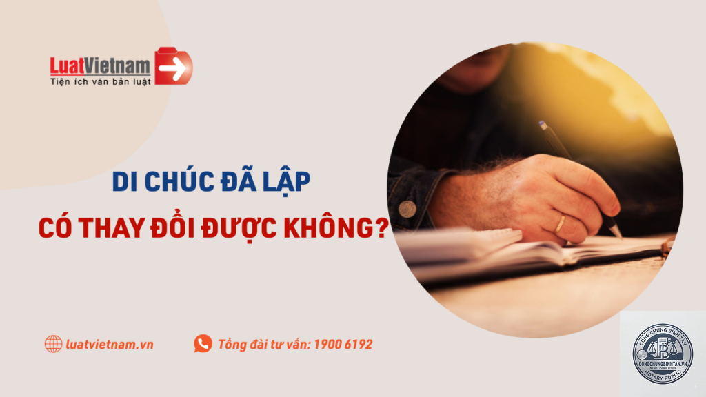 tài sản trong di chúc bị thay đổi