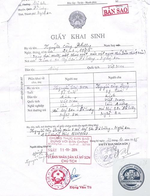 xin bản sao di chúc công chứng